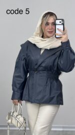 کاپشن چرم کمر کش کد 010330 B-15 - Image 5