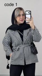 کت کمربنددار پیچازی کد 010364 A-9 - Image 2