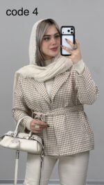 کت کمربنددار پیچازی کد 010364 A-9