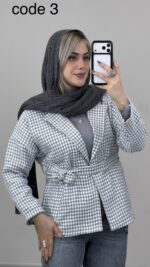 کت کمربنددار پیچازی کد 010364 A-9 - Image 4